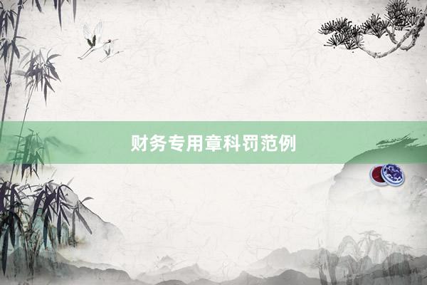 财务专用章科罚范例